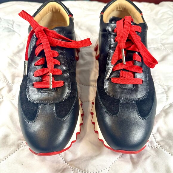 Christian Louboutin Loubishark Sneakers Black/Red Spikes Size 39EU/9US - Picture 1 of 10